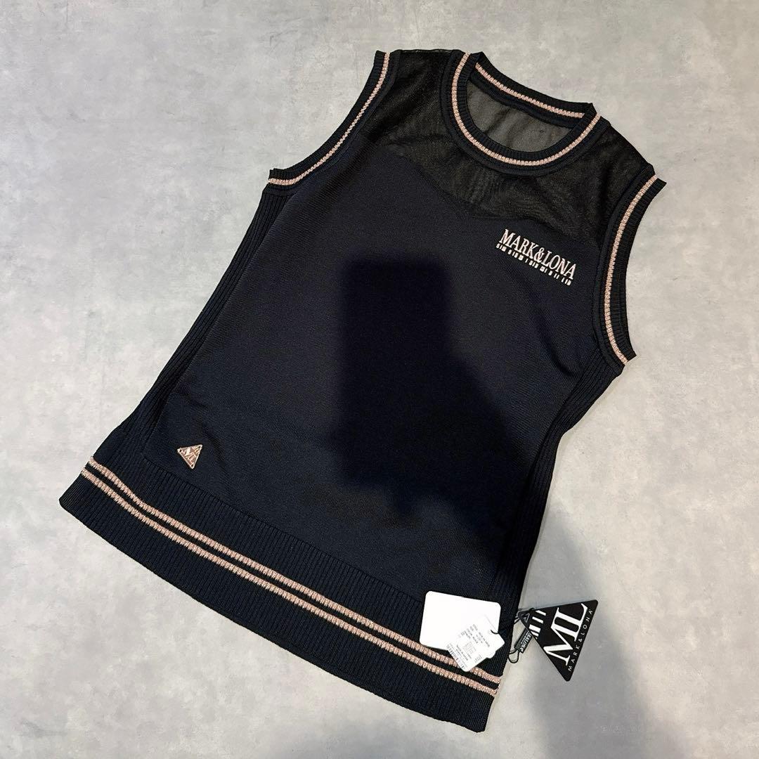 新品 ✨ マークアンドロナ シースルー ベスト 春ニット マーク&ロナ 黒