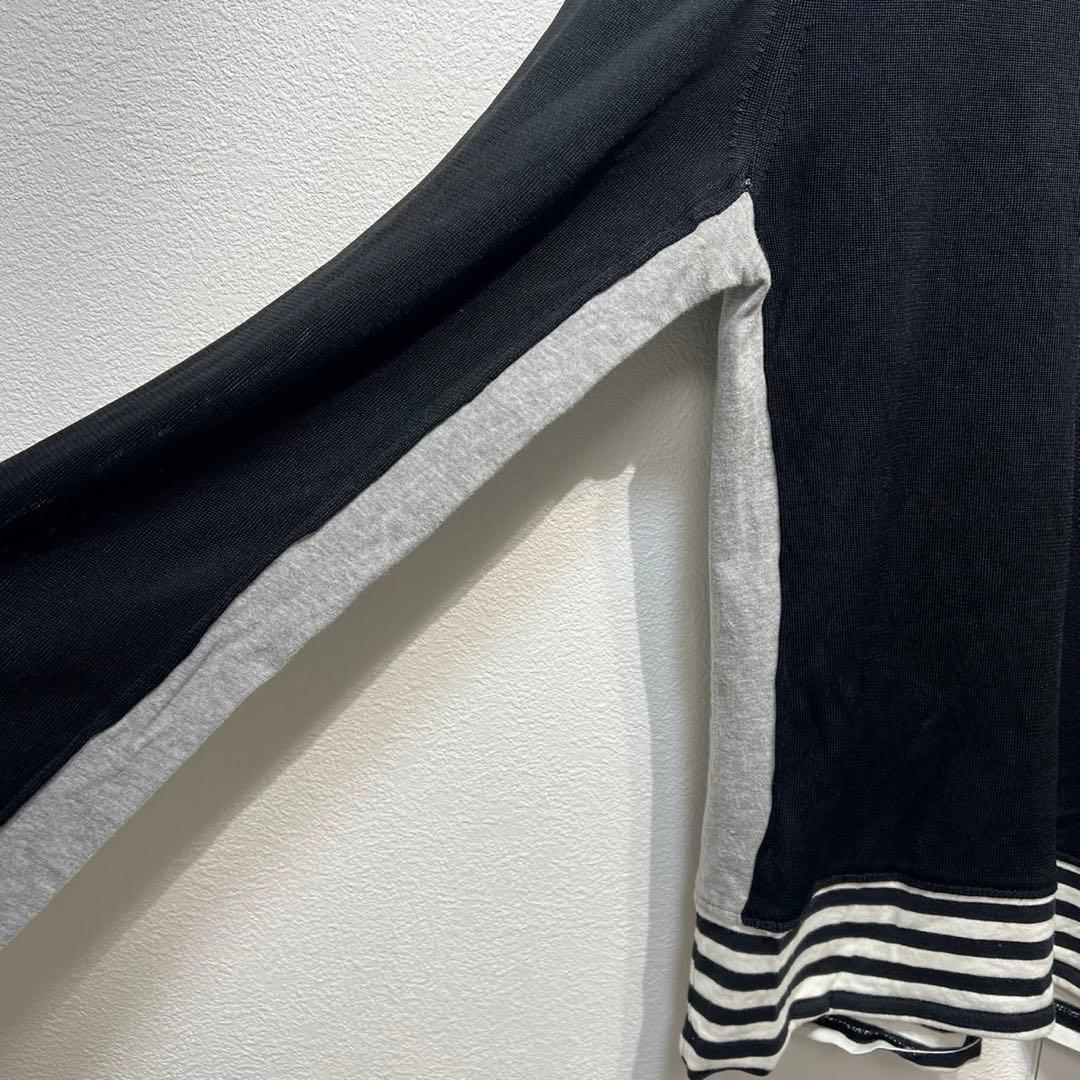 希少 10年製 ブラックコムデギャルソン 上質 ドッキング デザイン ニット S