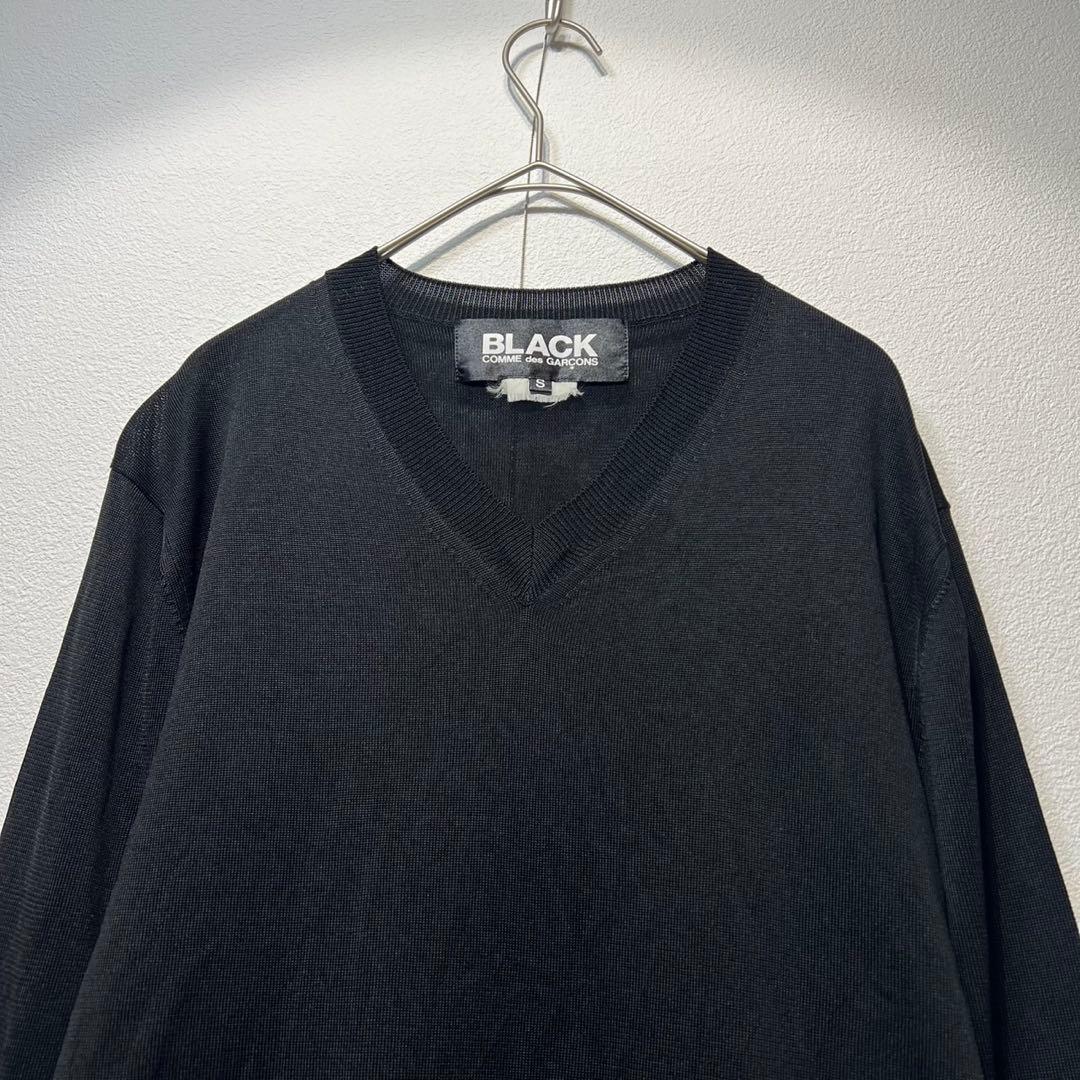 希少 10年製 ブラックコムデギャルソン 上質 ドッキング デザイン ニット S