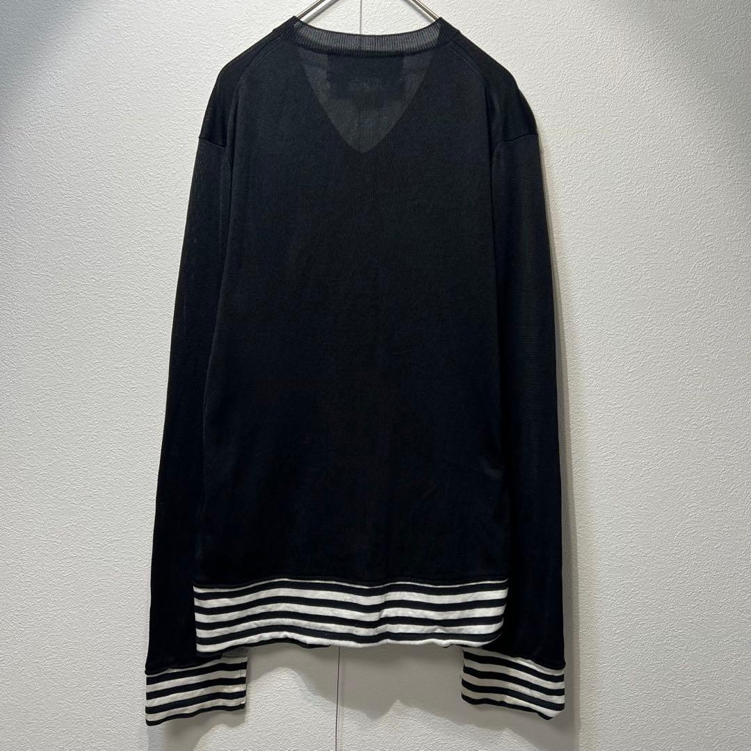 希少 10年製 ブラックコムデギャルソン 上質 ドッキング デザイン ニット S