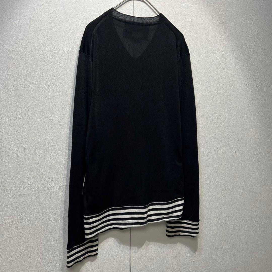 希少 10年製 ブラックコムデギャルソン 上質 ドッキング デザイン ニット S