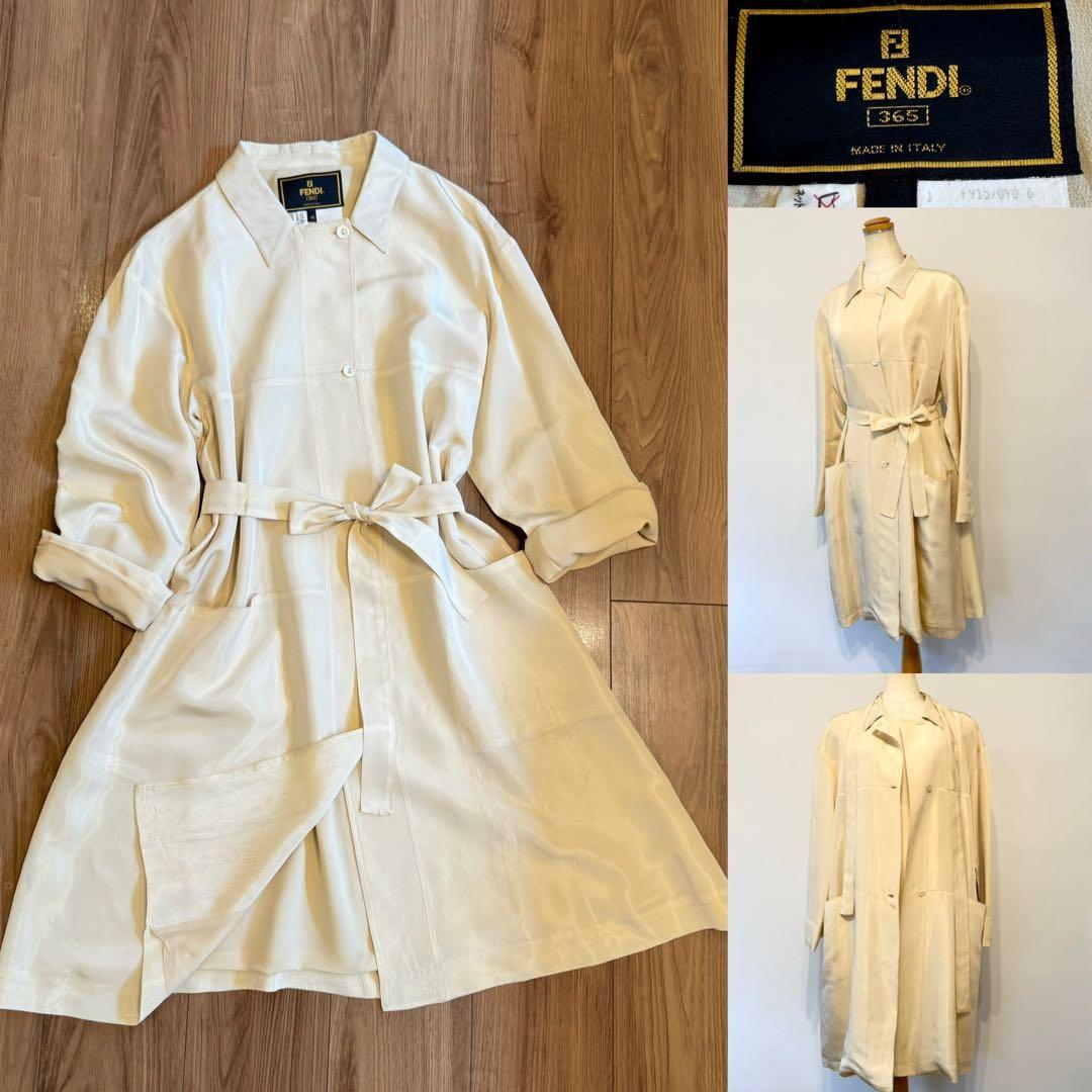 FENDI フェンディ　アセテート✖️シルク　スプリングコート　46 ヴィンテージ