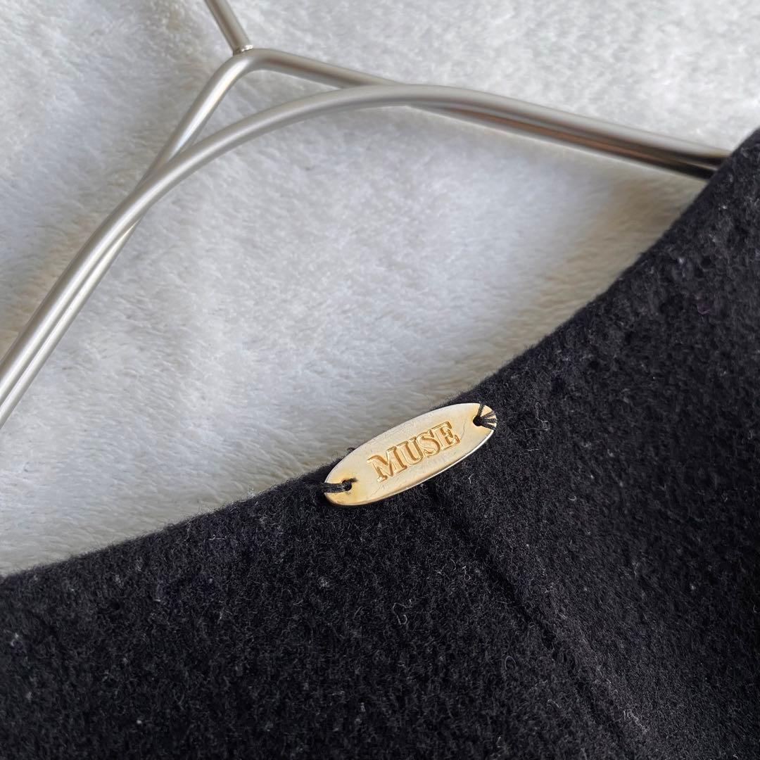 【美品✨】ドゥーズィエムクラス　Victorianリバーノーカラーコート　黒