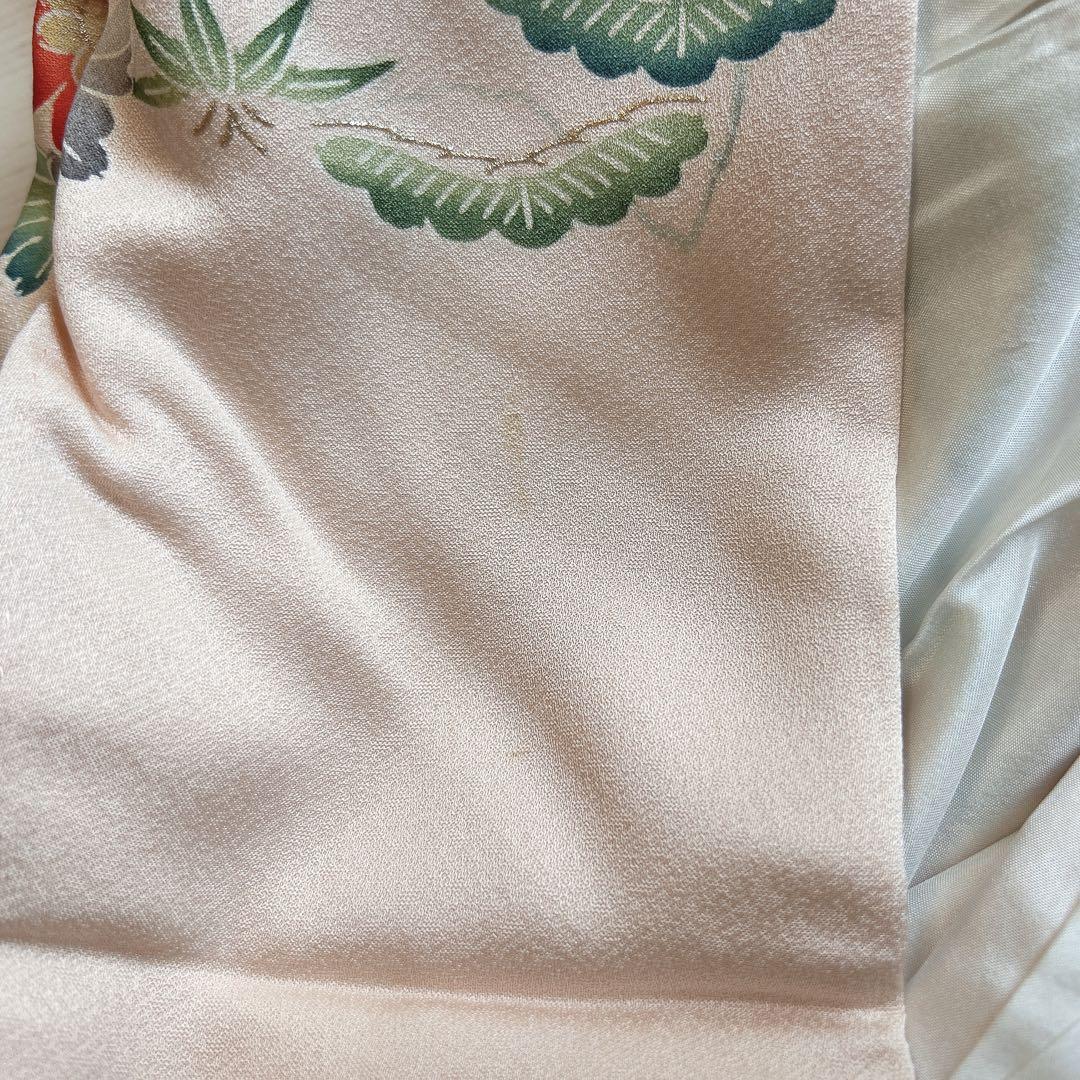 振袖フルセット 正絹 古典柄 難あり ピンクベージュ 可愛い m4 - メルカリ