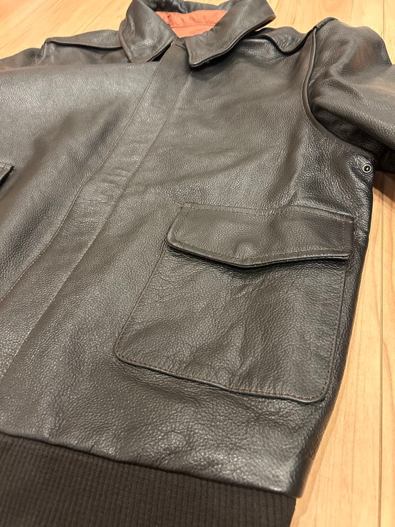 【美品】A2フライトジャケット 黒38 ホースレザージャケット