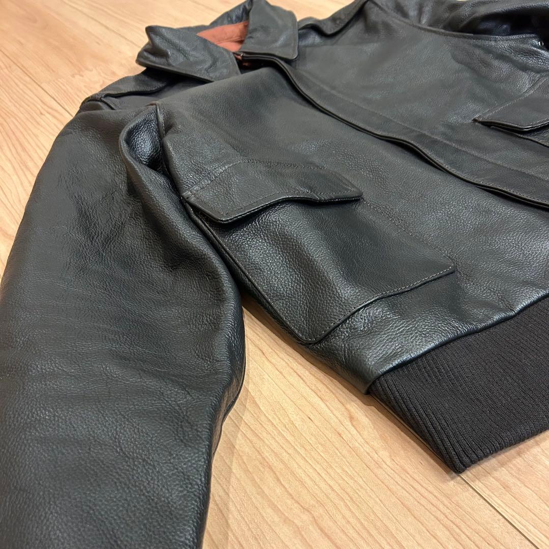 【美品】A2フライトジャケット 黒38 ホースレザージャケット