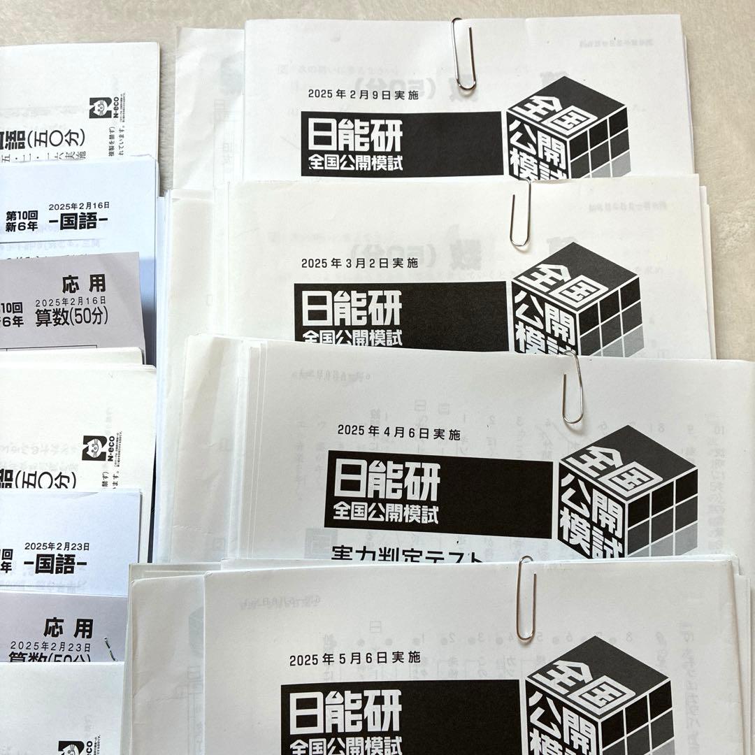 【最新2025年】日能研6年 前期　24回分　公開模試　育成テスト　入試実践模試