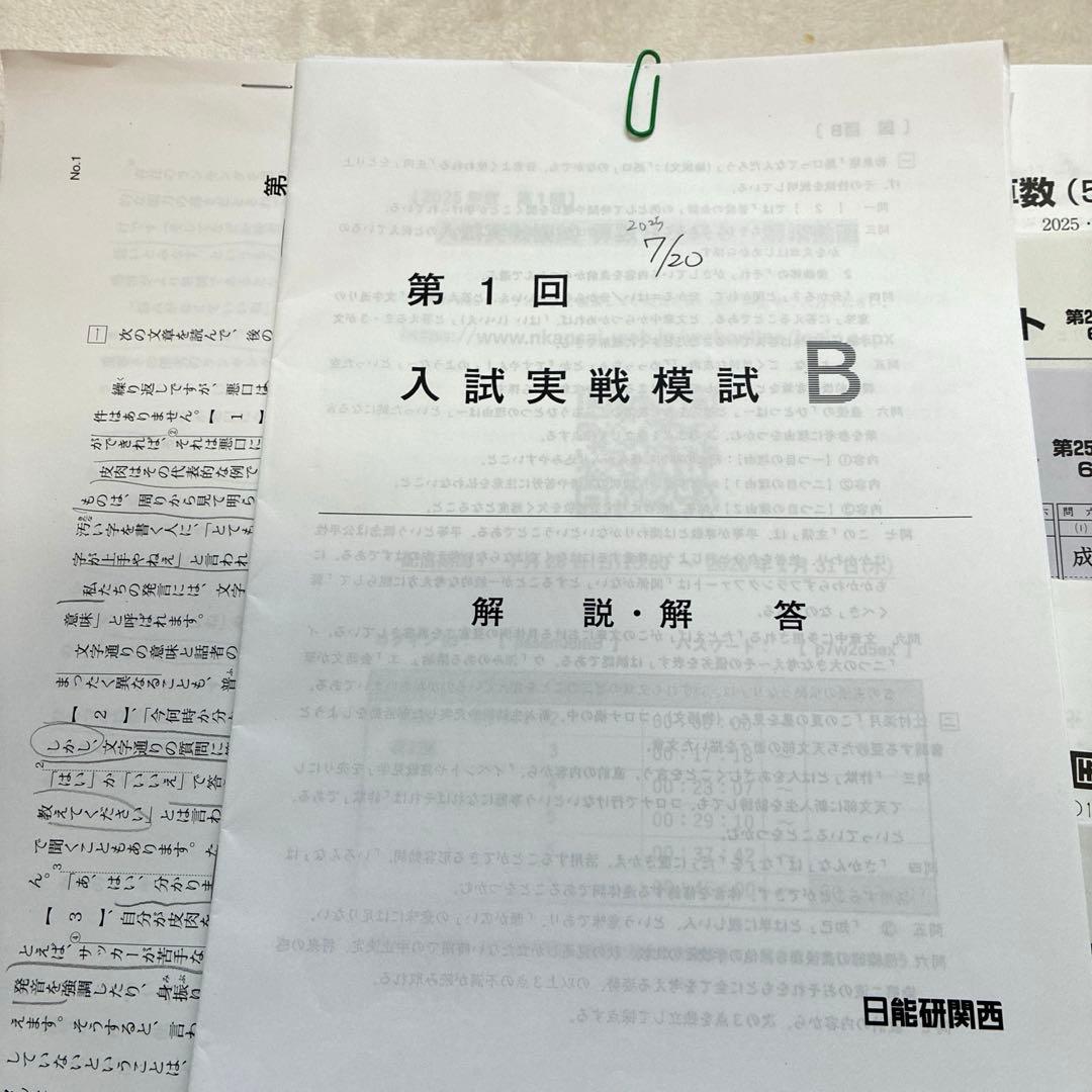【最新2025年】日能研6年 前期　24回分　公開模試　育成テスト　入試実践模試