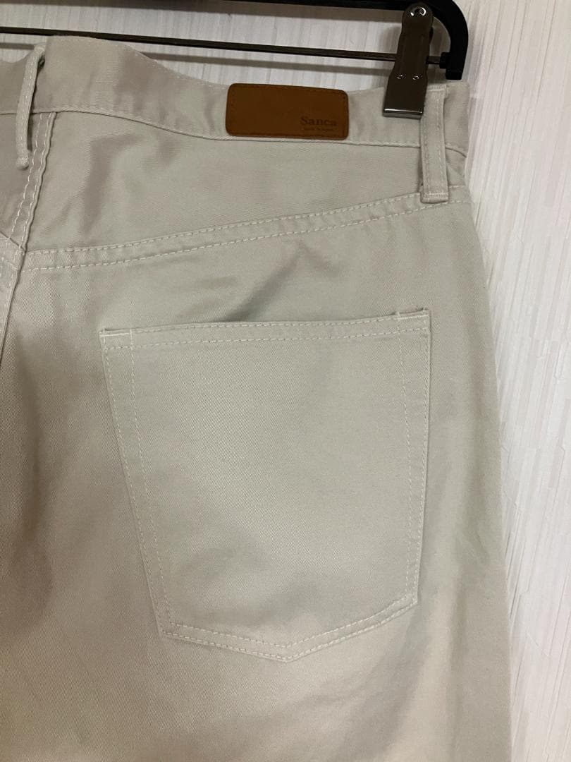 未使用級 sanca テーパード ベージュ デニム チノ L サンカ 日本製