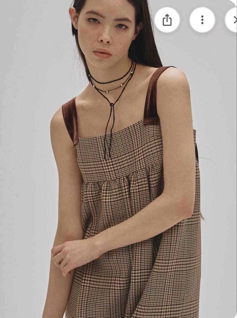 ブラウン チェック柄 サロペット♡トゥデイフル♡専用です、