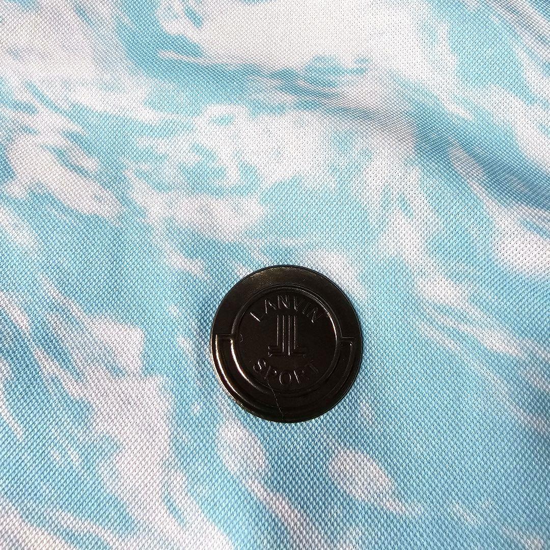 【ランバンスポール】人気空柄×刻印ロゴマーク 半袖ゴルフポロシャツ LL