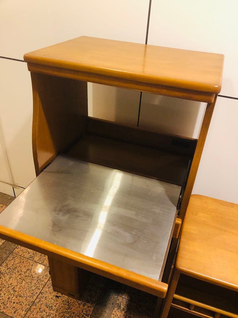 コイズミ家具　木製キッチン収納ユニット　キッチンワゴン　米びつ