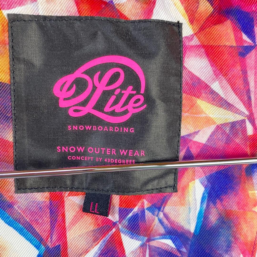 DLite 幾何学模様 レディースLLサイズ スノーボードウェア上下セット
