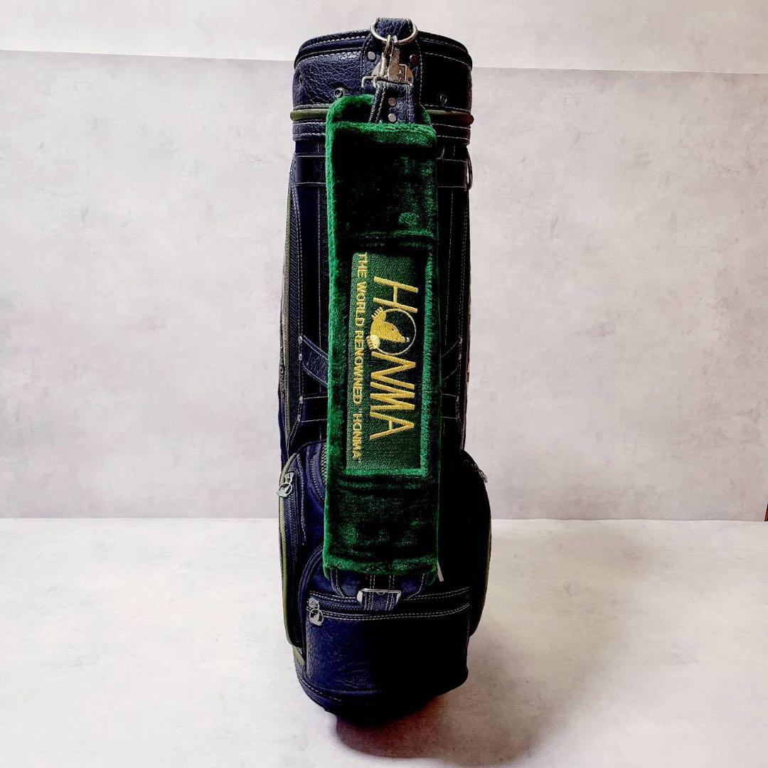 美品 HONMA ホンマ クロコ型押し キャディバッグ レザー調 ゴルフバッグ