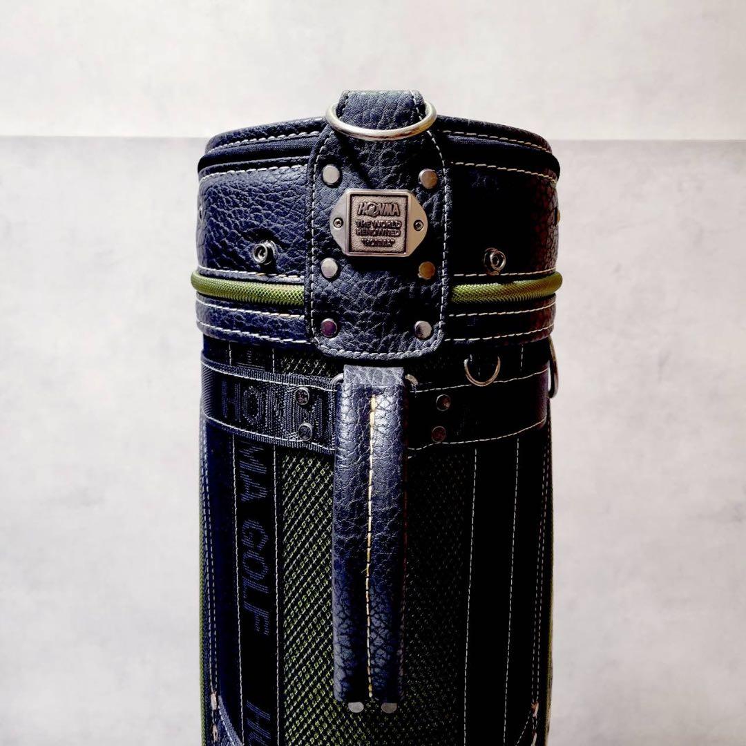 美品 HONMA ホンマ クロコ型押し キャディバッグ レザー調 ゴルフバッグ