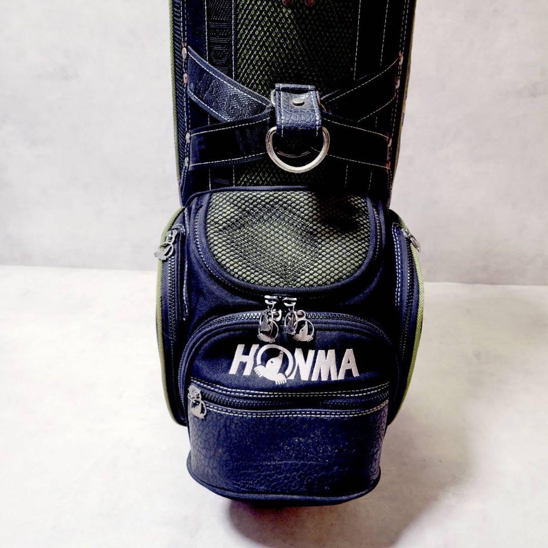 美品 HONMA ホンマ クロコ型押し キャディバッグ レザー調 ゴルフバッグ