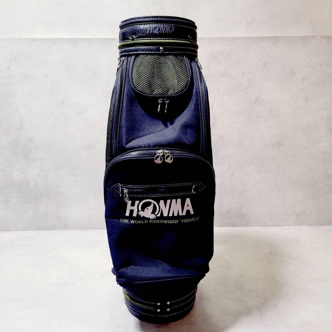 美品 HONMA ホンマ クロコ型押し キャディバッグ レザー調 ゴルフバッグ