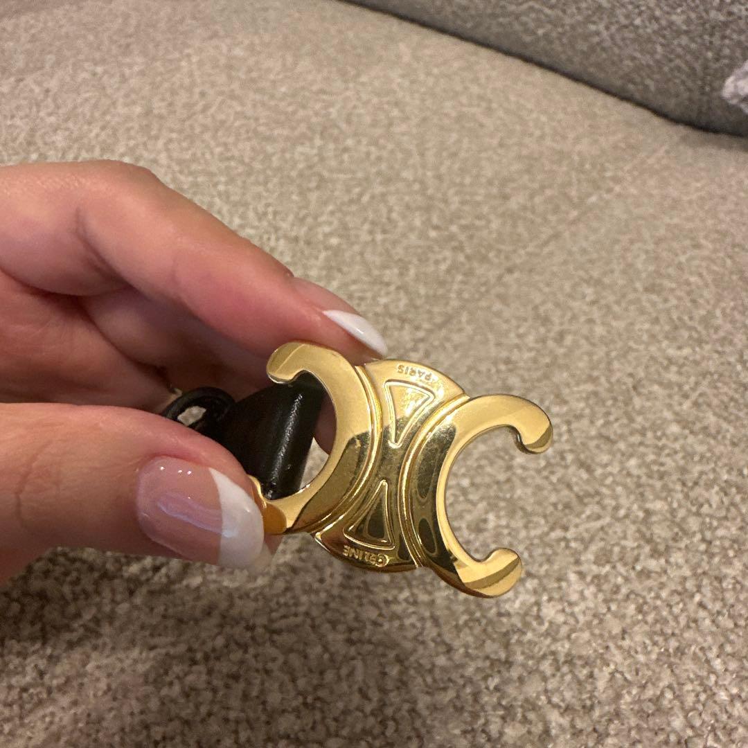 CELINE ブラックレザーベルト 75cm