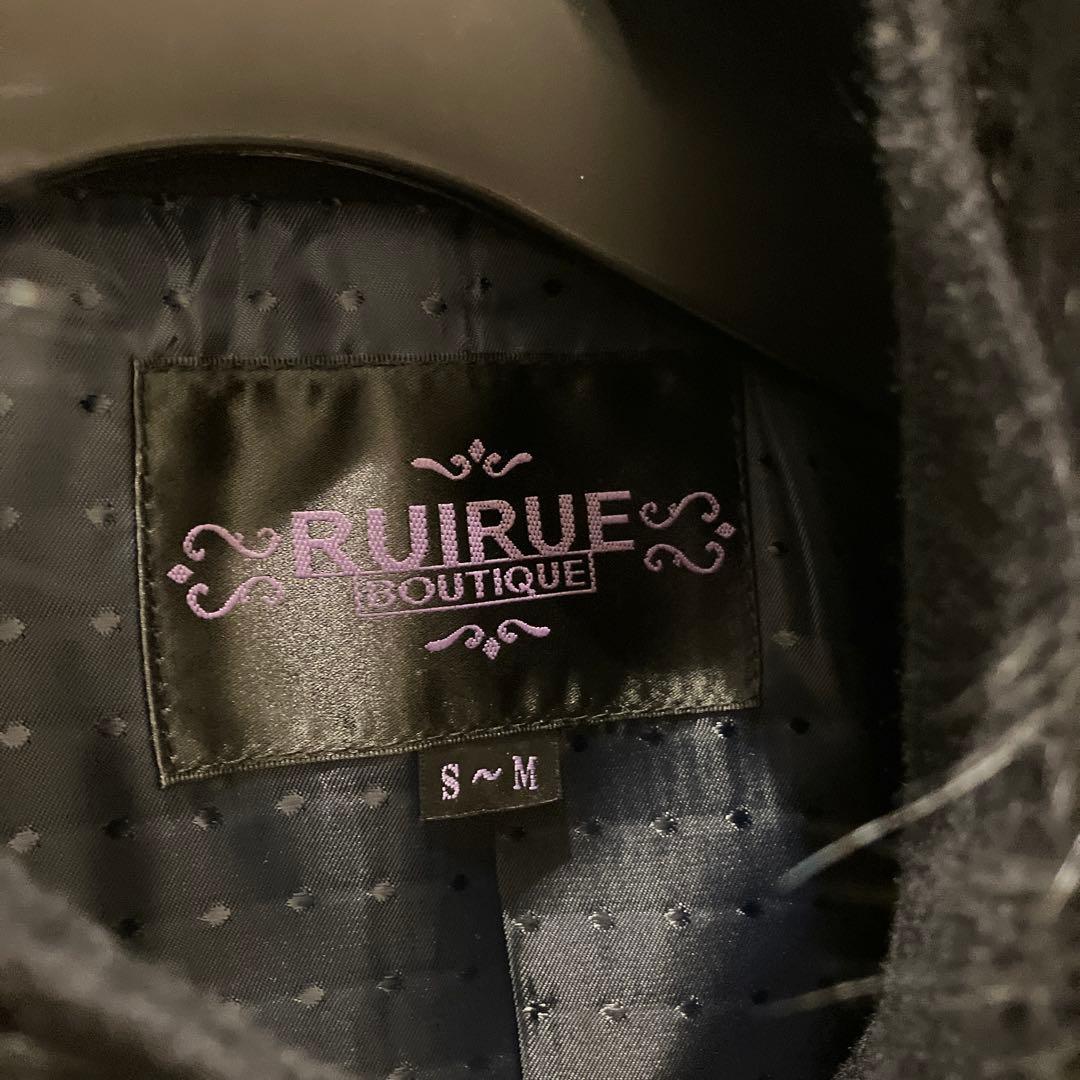 ファー付き　ネイビー　コート　ポンチョ　RUIRUE BOUTIQUE