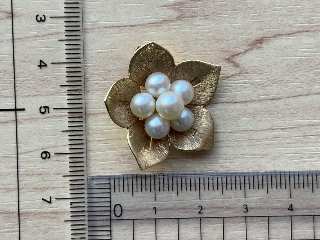 MIKIMOTO K14パールブローチ