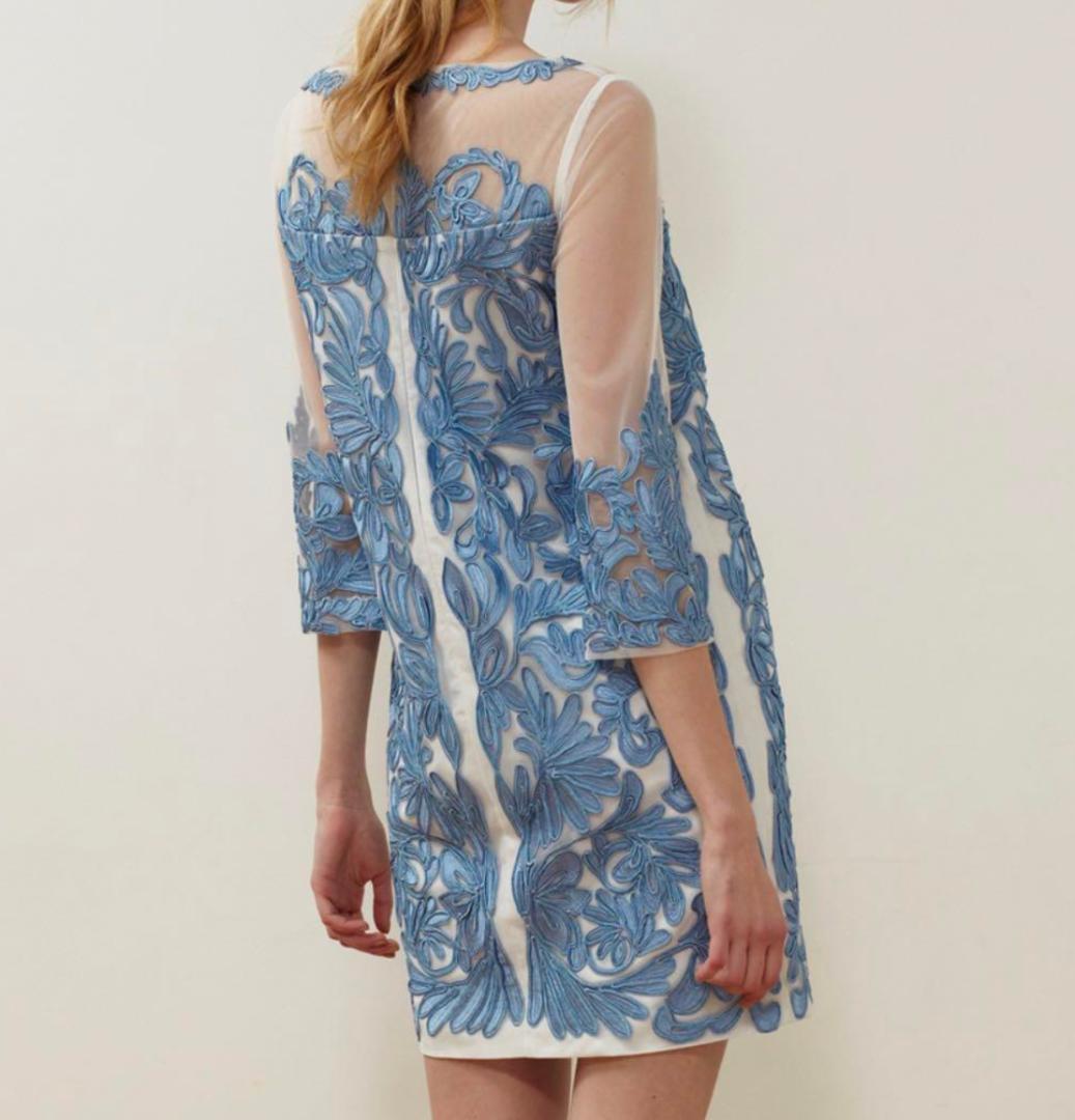 GRACE CONTINENTAL　サテンコード刺繍ワンピース　フォーマル　36