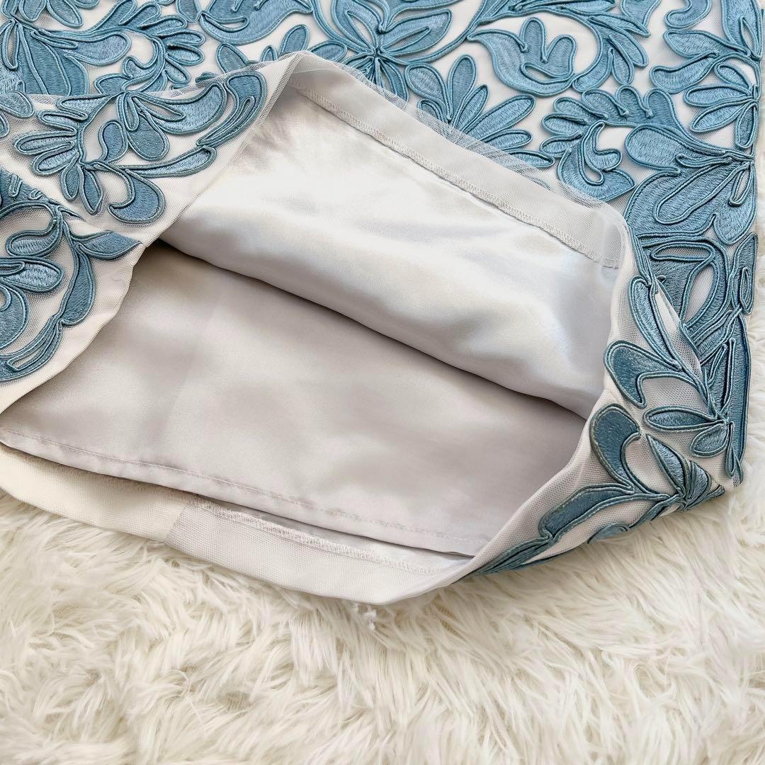 GRACE CONTINENTAL　サテンコード刺繍ワンピース　フォーマル　36