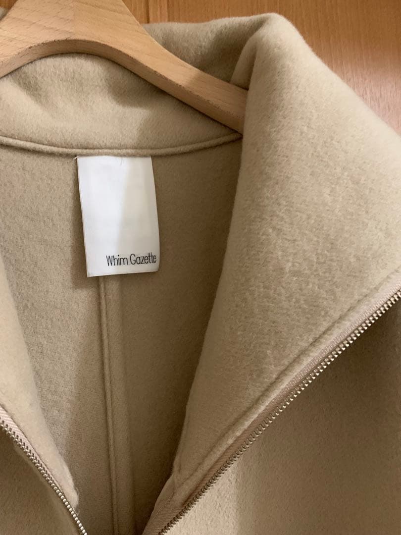 ウィムガゼット　ウールリバー　パイピングポンチョ　コート　ベージュ