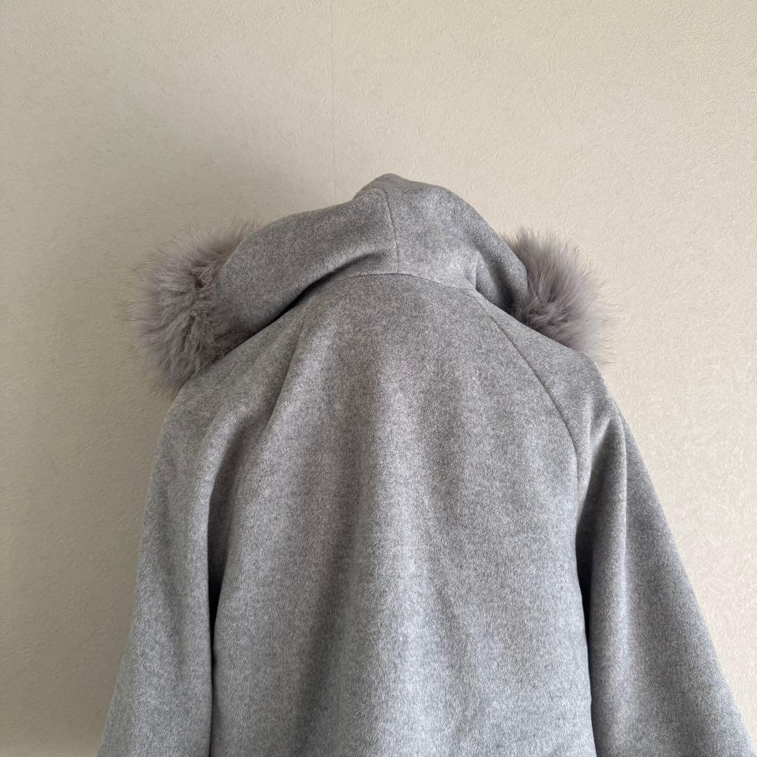 美品Diagram ダイアグラム アンゴラ フォックスファーコート 36