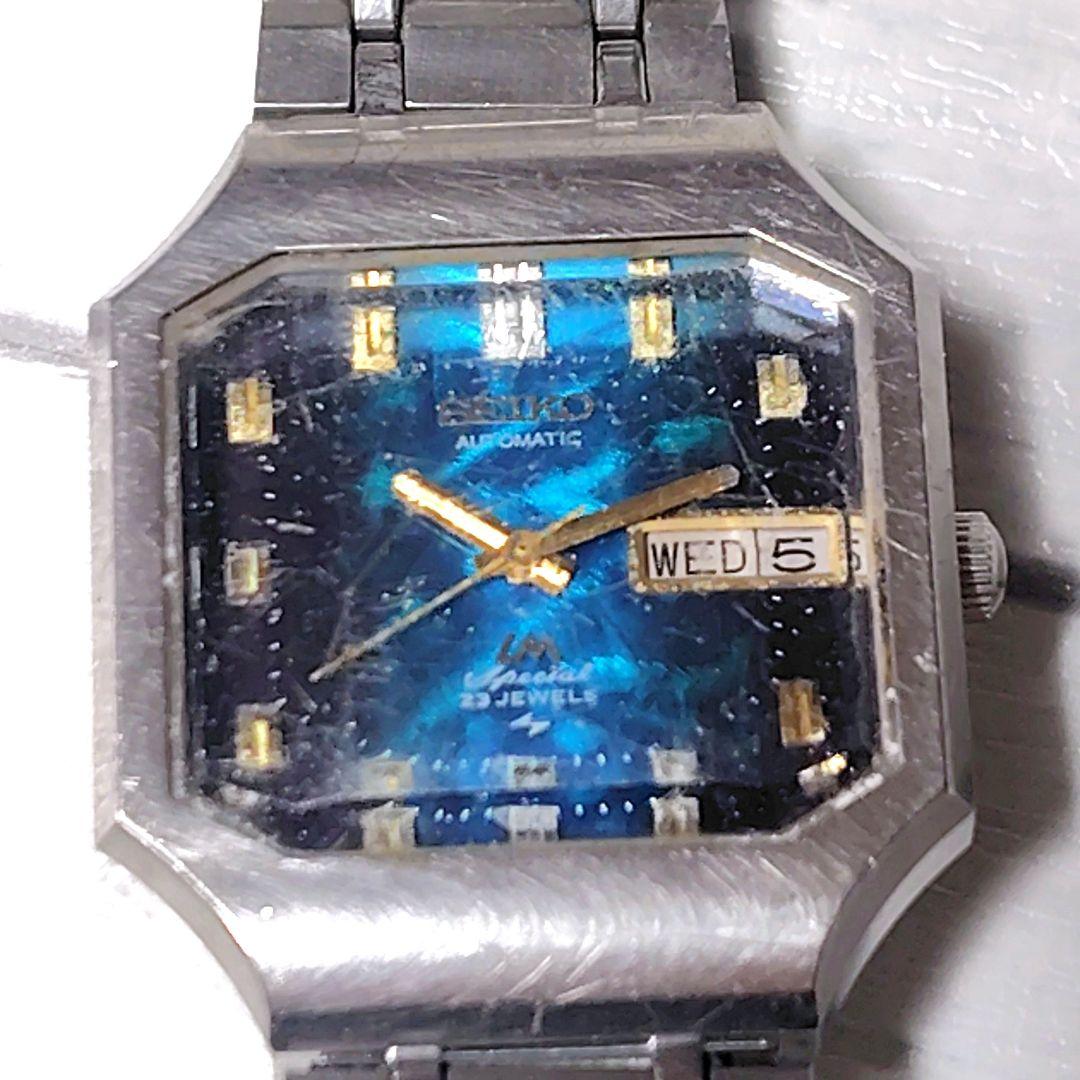 サ*ー様 SEIKO LM Special 自動巻き腕時計 角型 青色