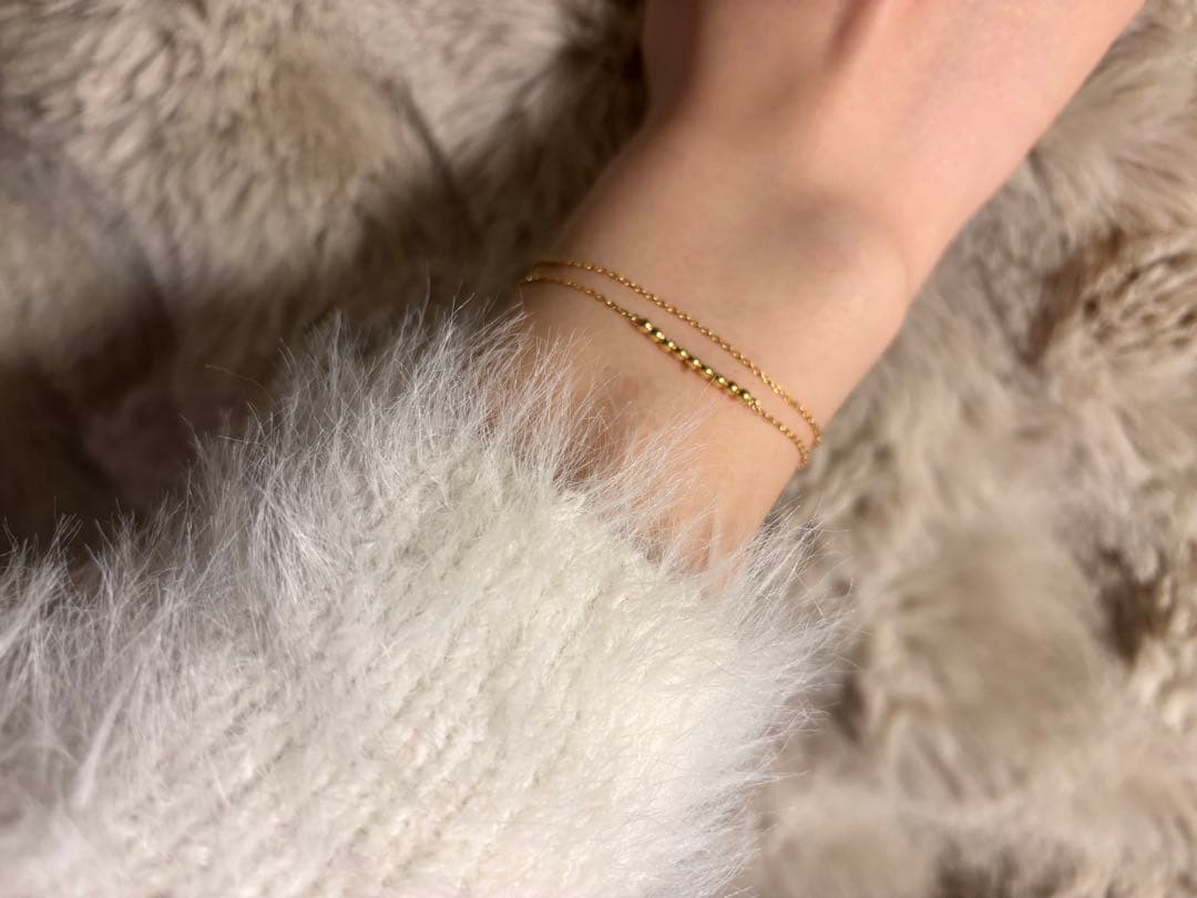 ヴァンドーム青山　k18ゴールド ダイヤモンド0.05ct 二重　ブレスレット