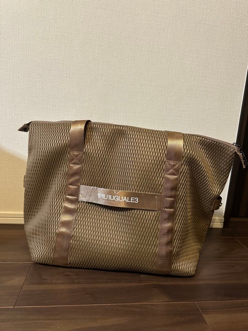 【新品】【非売品】1piu1uguale3 大容量ブラウンメッシュゴルフバッグ