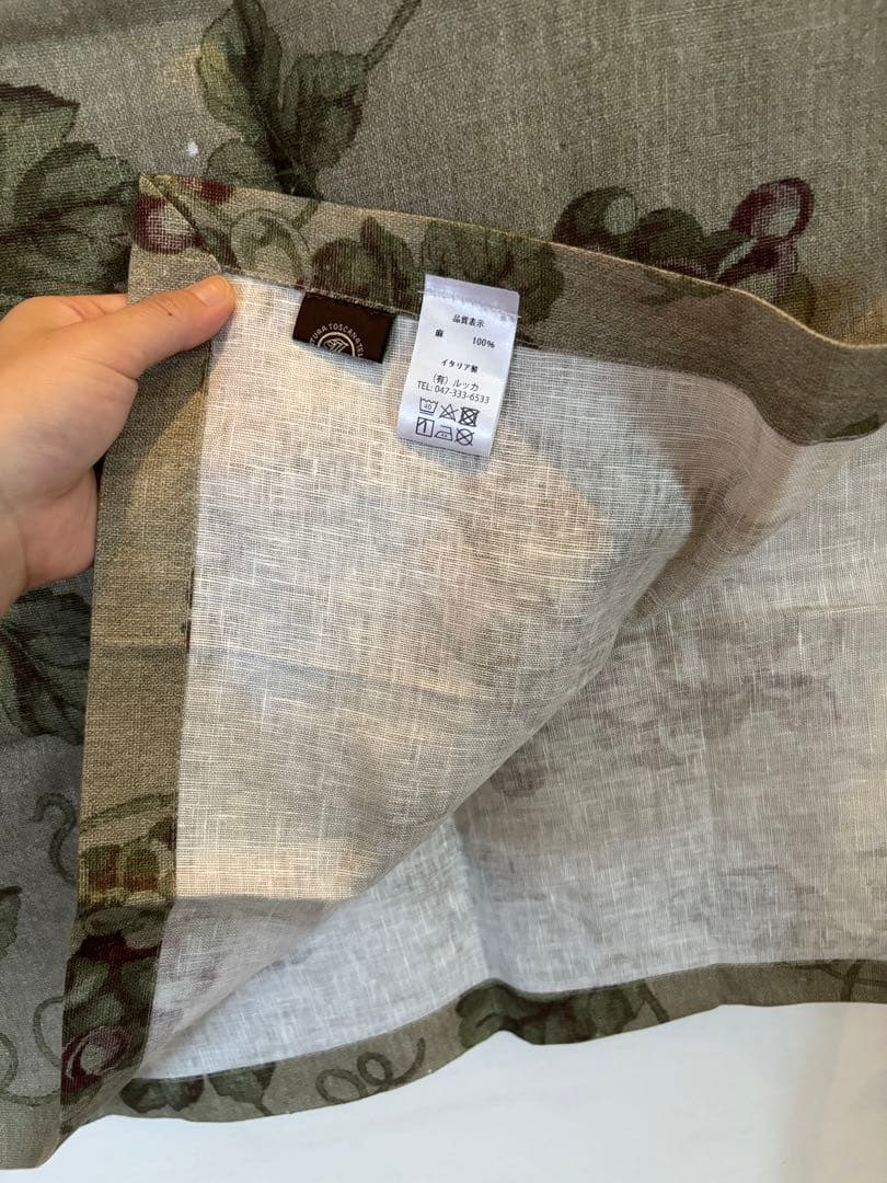 0390: イタリア リネン テーブルランナー ブルネッロ