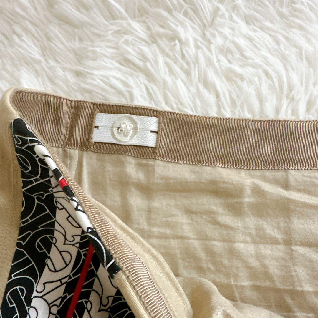 現行タグ Burberry スカートプリーツ フレアTBロゴ　べージュ