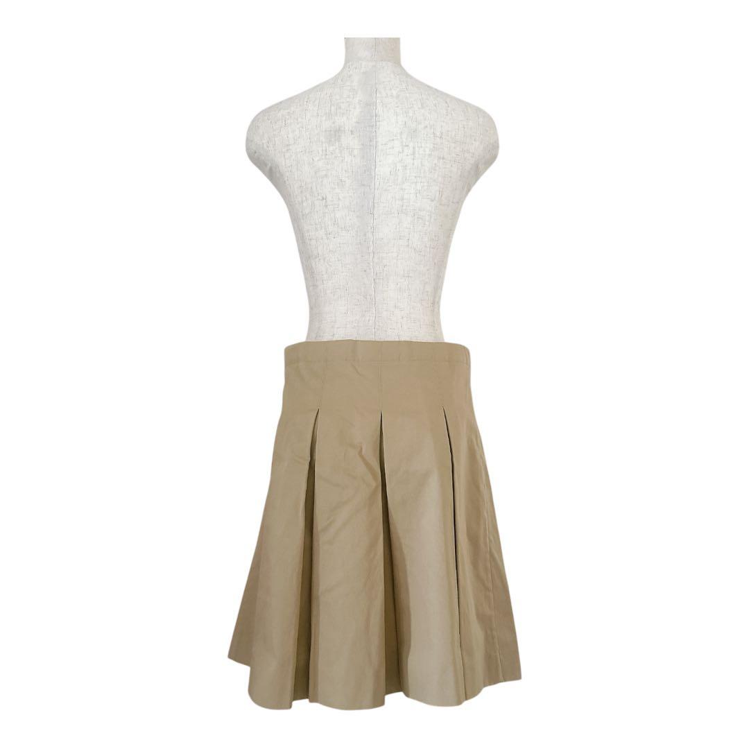 現行タグ Burberry スカートプリーツ フレアTBロゴ　べージュ