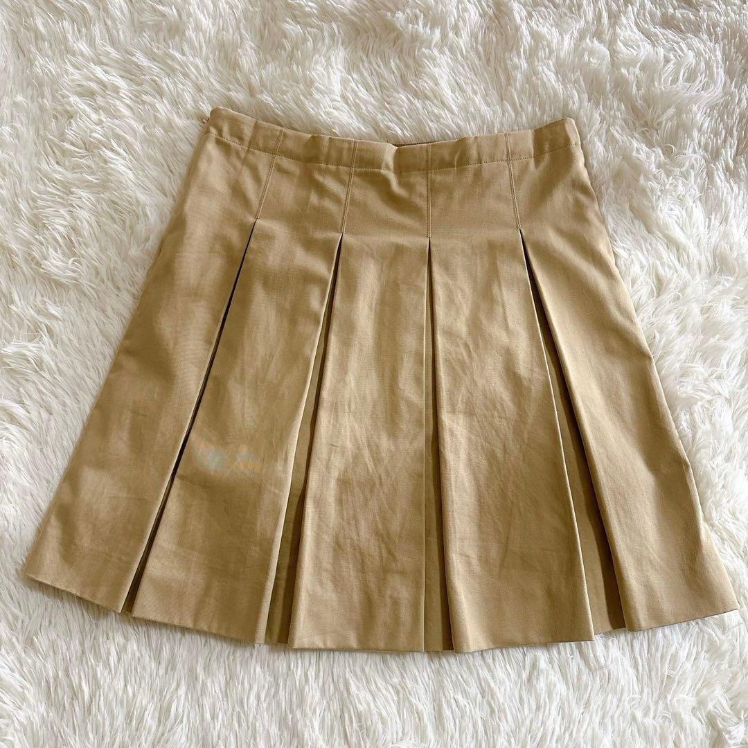 現行タグ Burberry スカートプリーツ フレアTBロゴ　べージュ