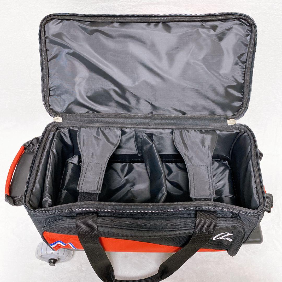 美品　ABS　ボウリング用バッグ　PRO-AM　キャリーケース　2球用　黒　赤