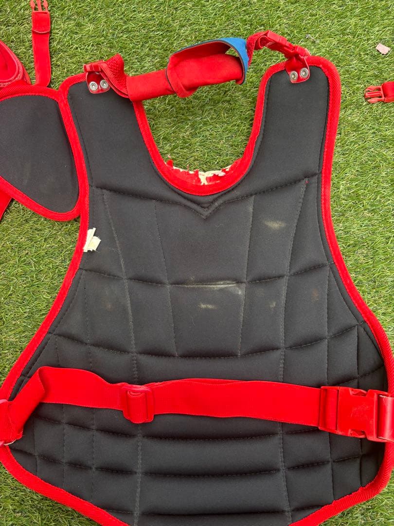 JSBB 軟式用　キャッチャー防具セット　レッド