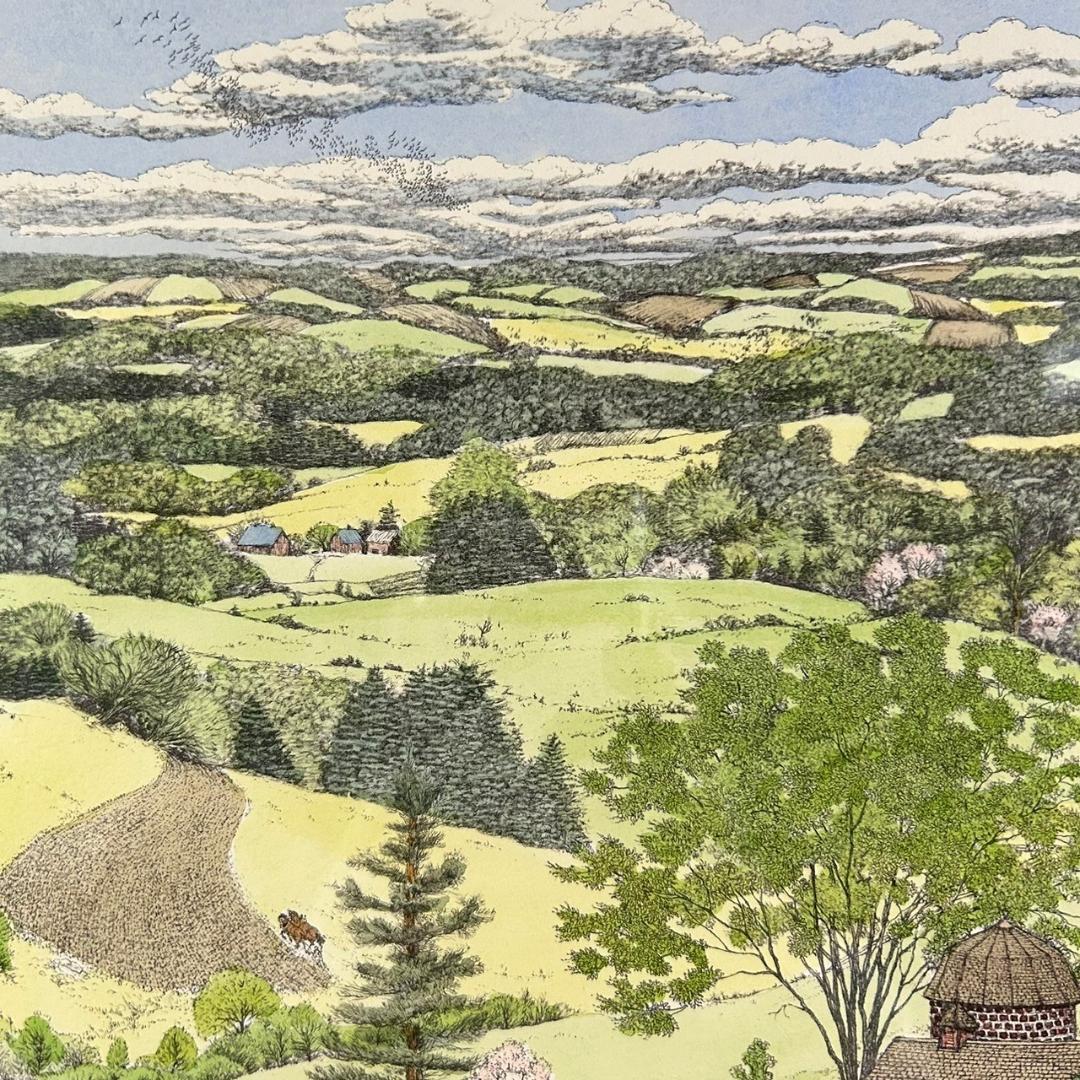 美品 スーザン・ハント・ウォルコッツ「EARLY SPRING」銅版画 サイン入