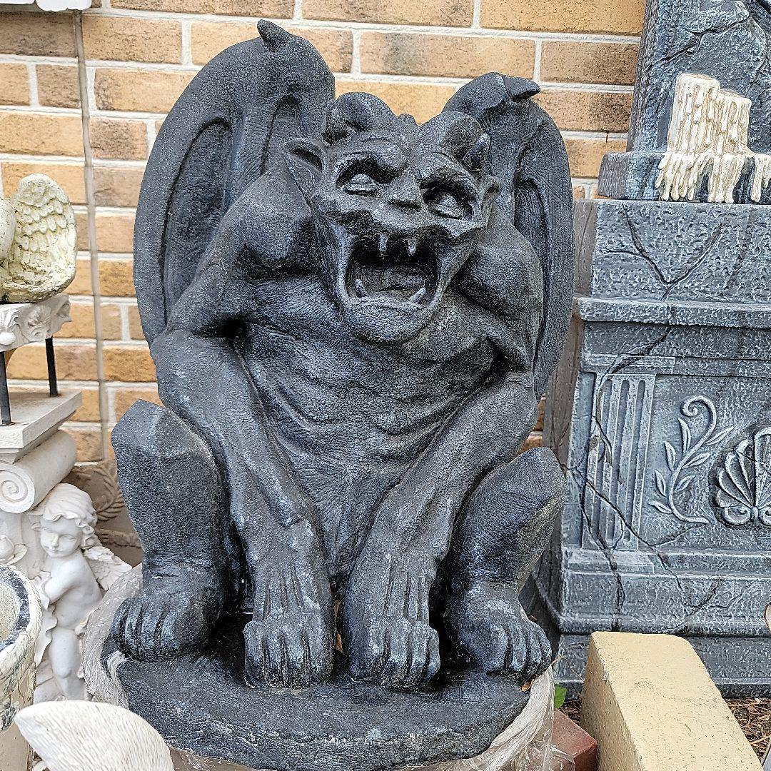 メキシコ製　ガーゴイル像　 高さ56cm　天然ゴム系製品　置物　イベント用等