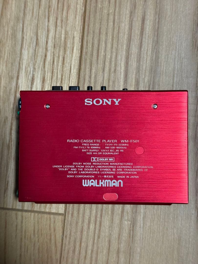 SONY WM-F501 ラジオカセットプレーヤー 赤