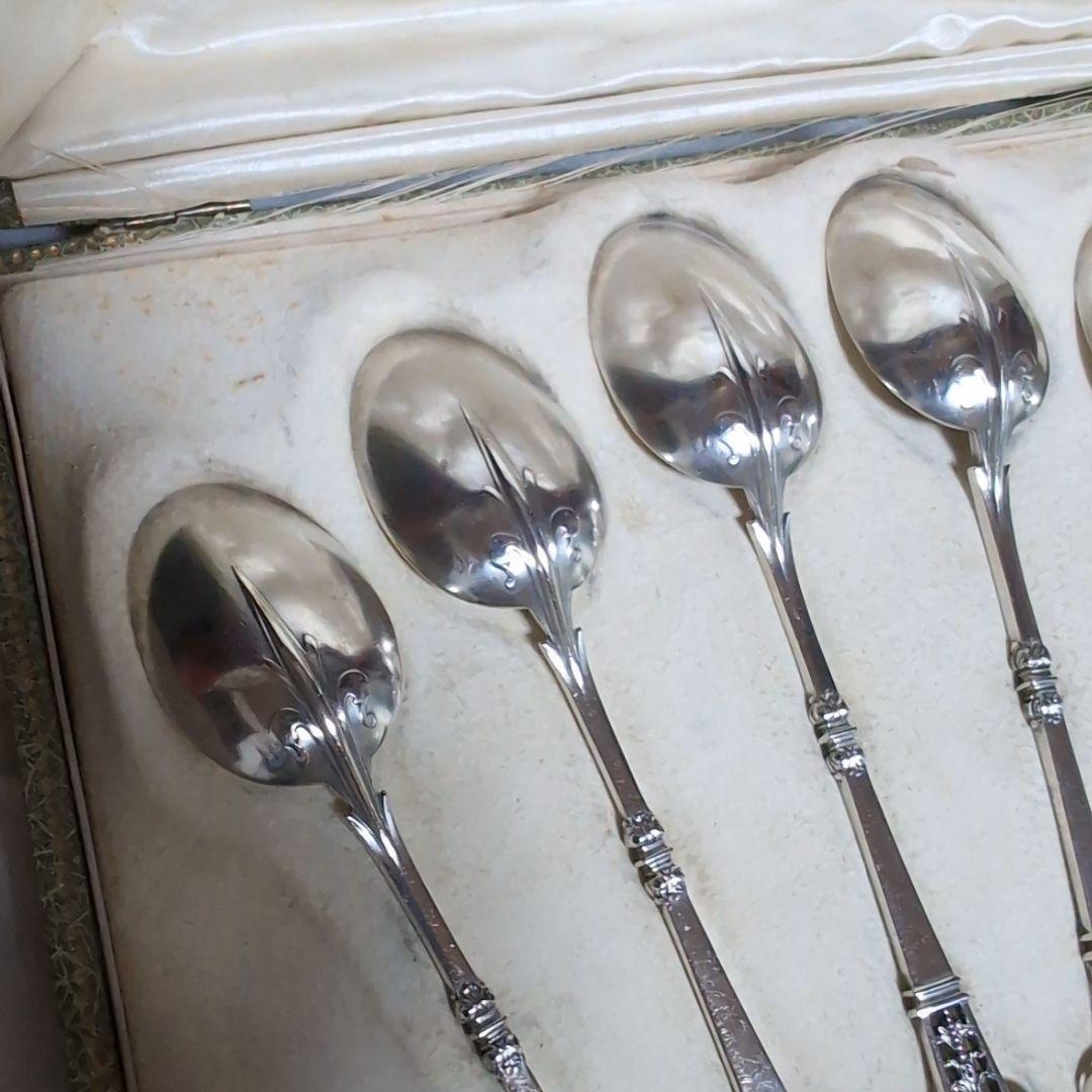 【希少♪】 カルディヤック スプーン 6本セット　ルネサンス　純銀×ヴェルメイユ