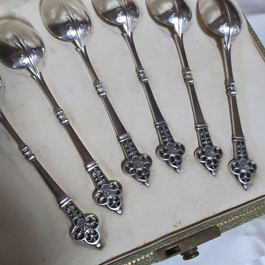 【希少♪】 カルディヤック スプーン 6本セット　ルネサンス　純銀×ヴェルメイユ