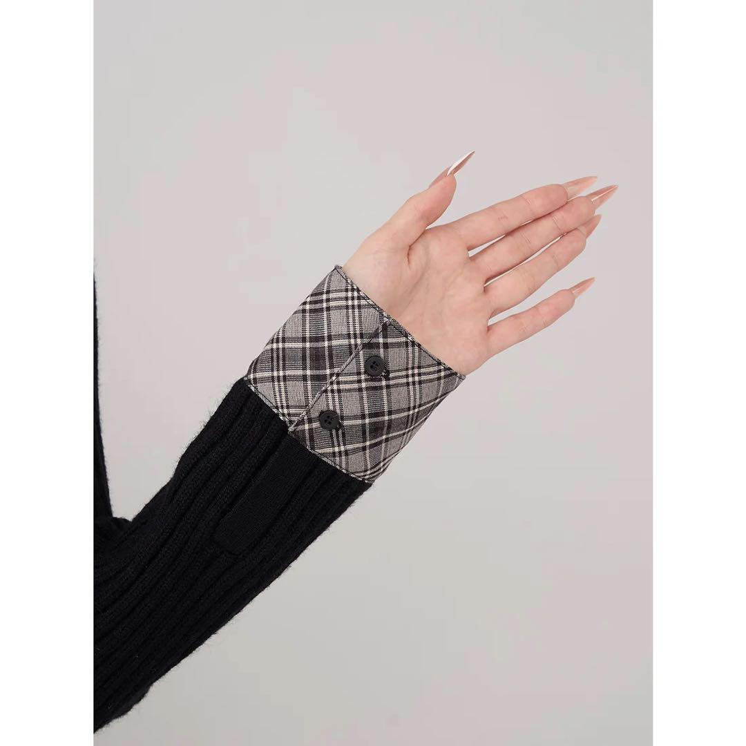 新品タグ付き ダーリッチ レイヤードライクニットミニワンピース ブラック