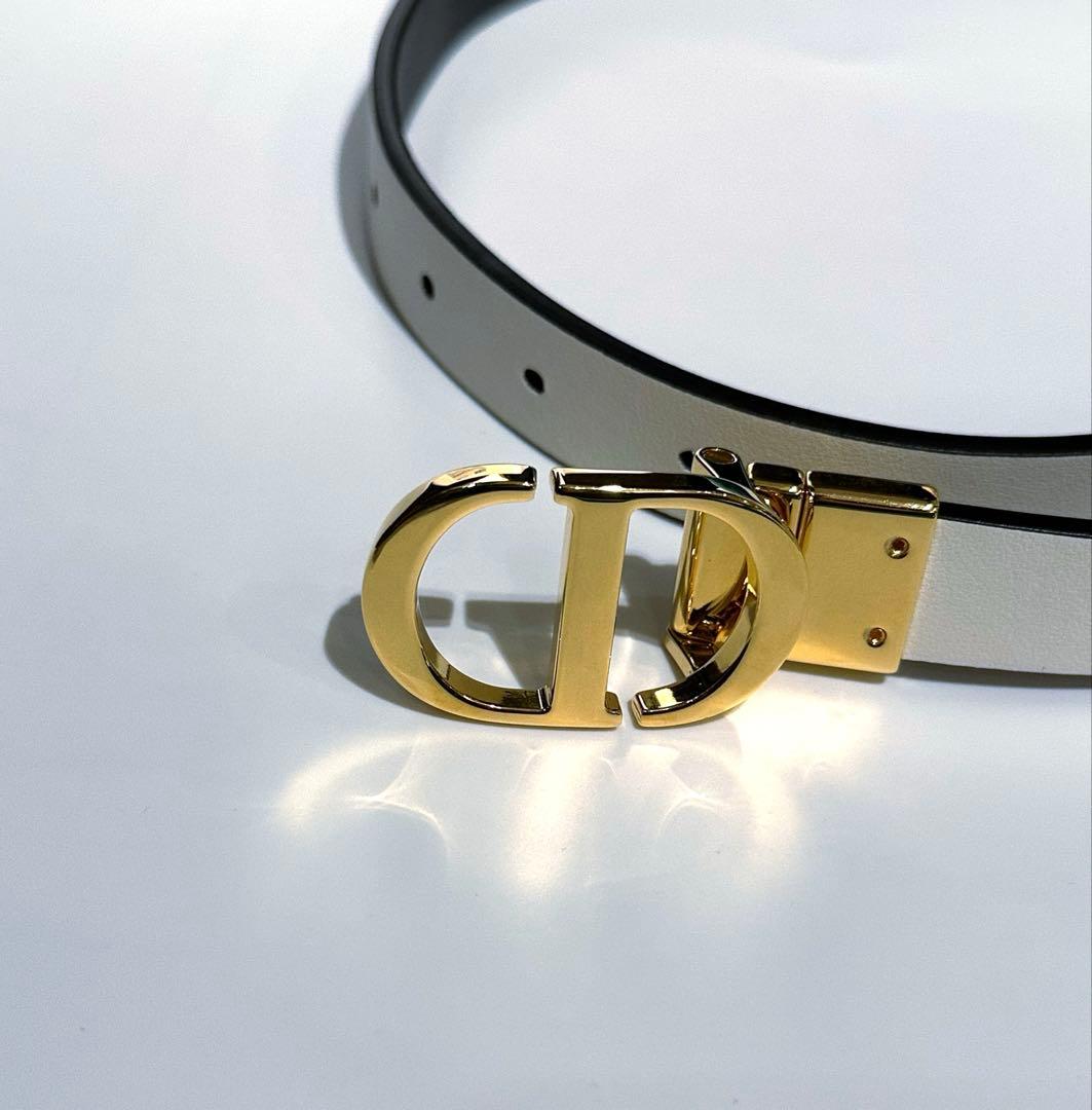 Dior　クリスチャンディオール　リバーシブル　ベルト　ホワイト　ブラック
