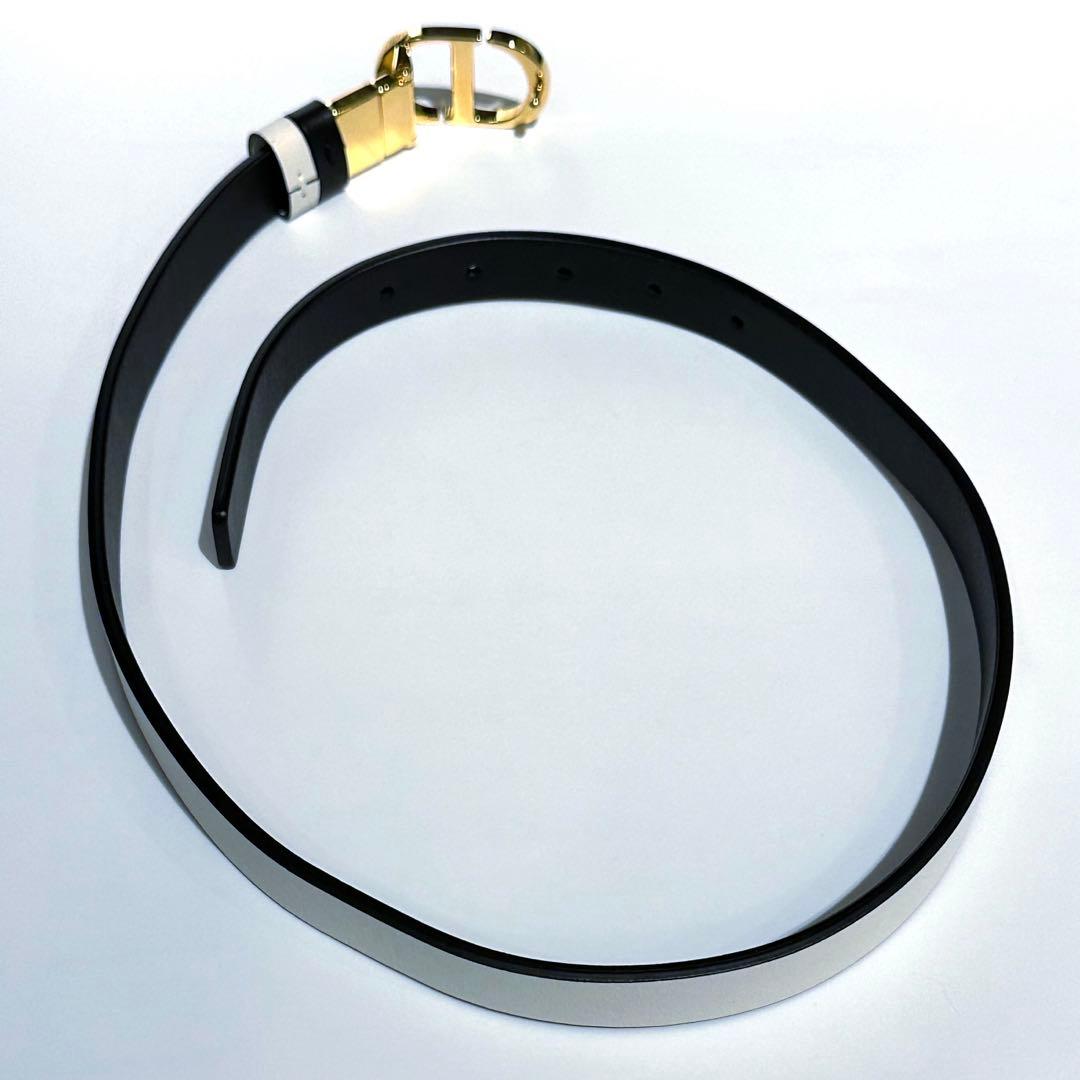 Dior　クリスチャンディオール　リバーシブル　ベルト　ホワイト　ブラック