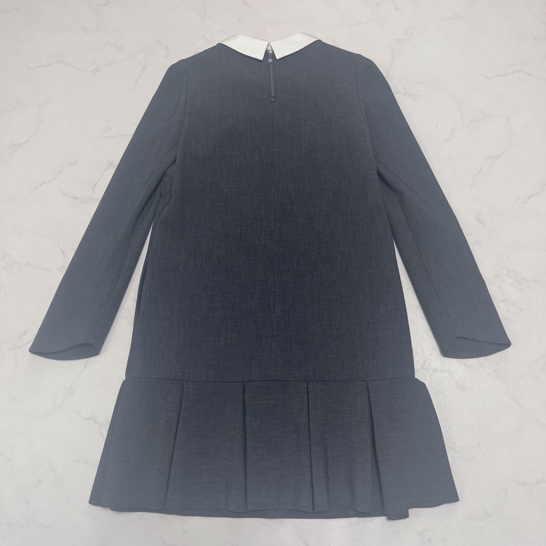 美品　フォクシーニューヨーク　プライベートノワール　白襟 グレー　38