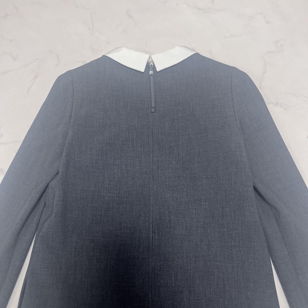 美品　フォクシーニューヨーク　プライベートノワール　白襟 グレー　38