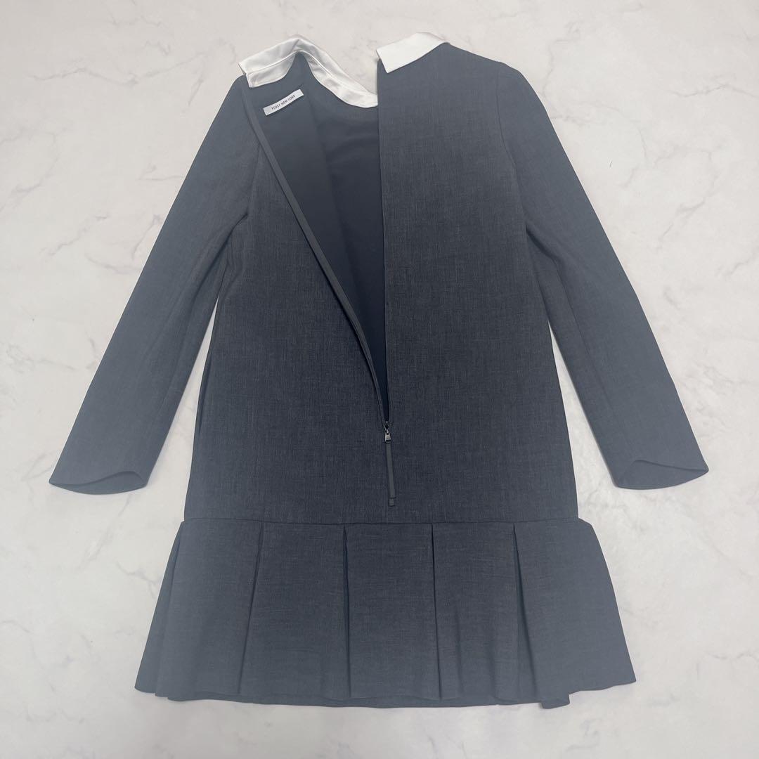 美品　フォクシーニューヨーク　プライベートノワール　白襟 グレー　38