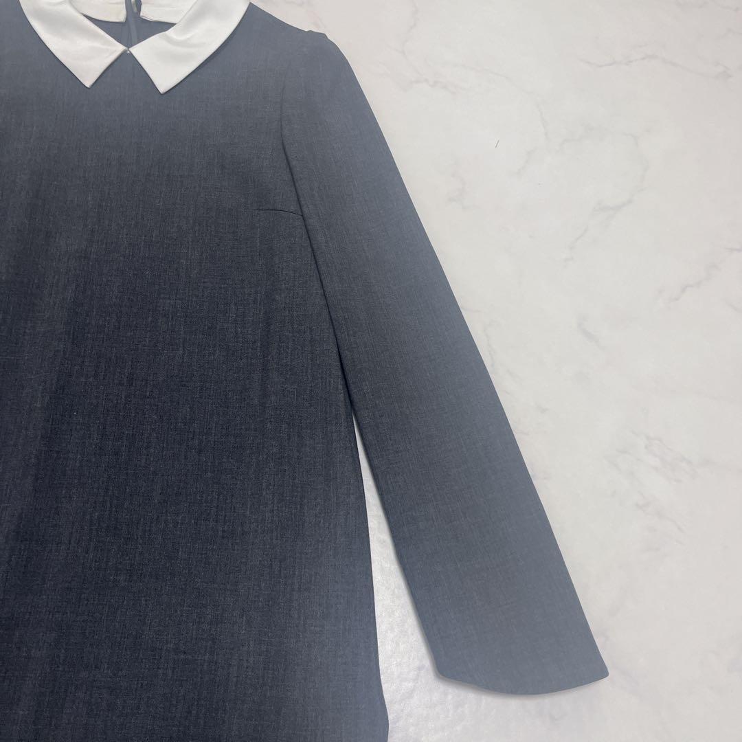 美品　フォクシーニューヨーク　プライベートノワール　白襟 グレー　38