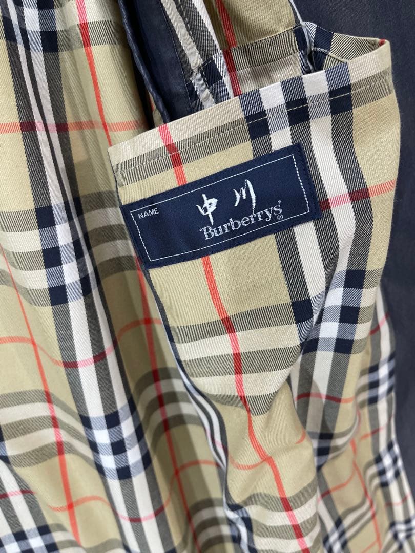 603 OLD Burberrys 上質 サテン地 ステンカラー コート 175